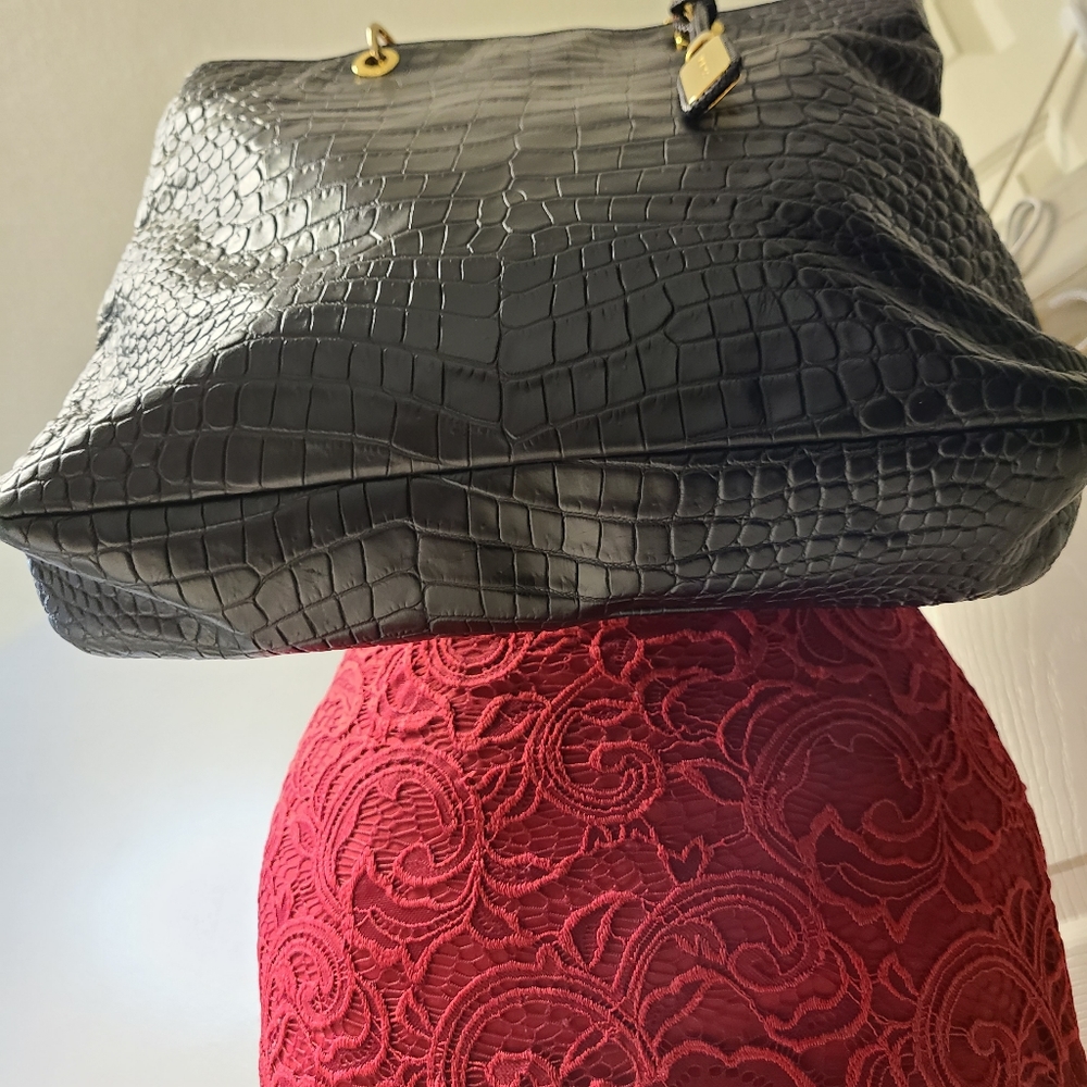 Rare Michael Kors Black Handbag Shoulderbag Tote - Picture 5 of 16